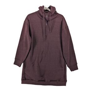RBX Quarter Zip Hoodie Small Brown Women Cowl Neck Sweatshirt Workout Gym Active